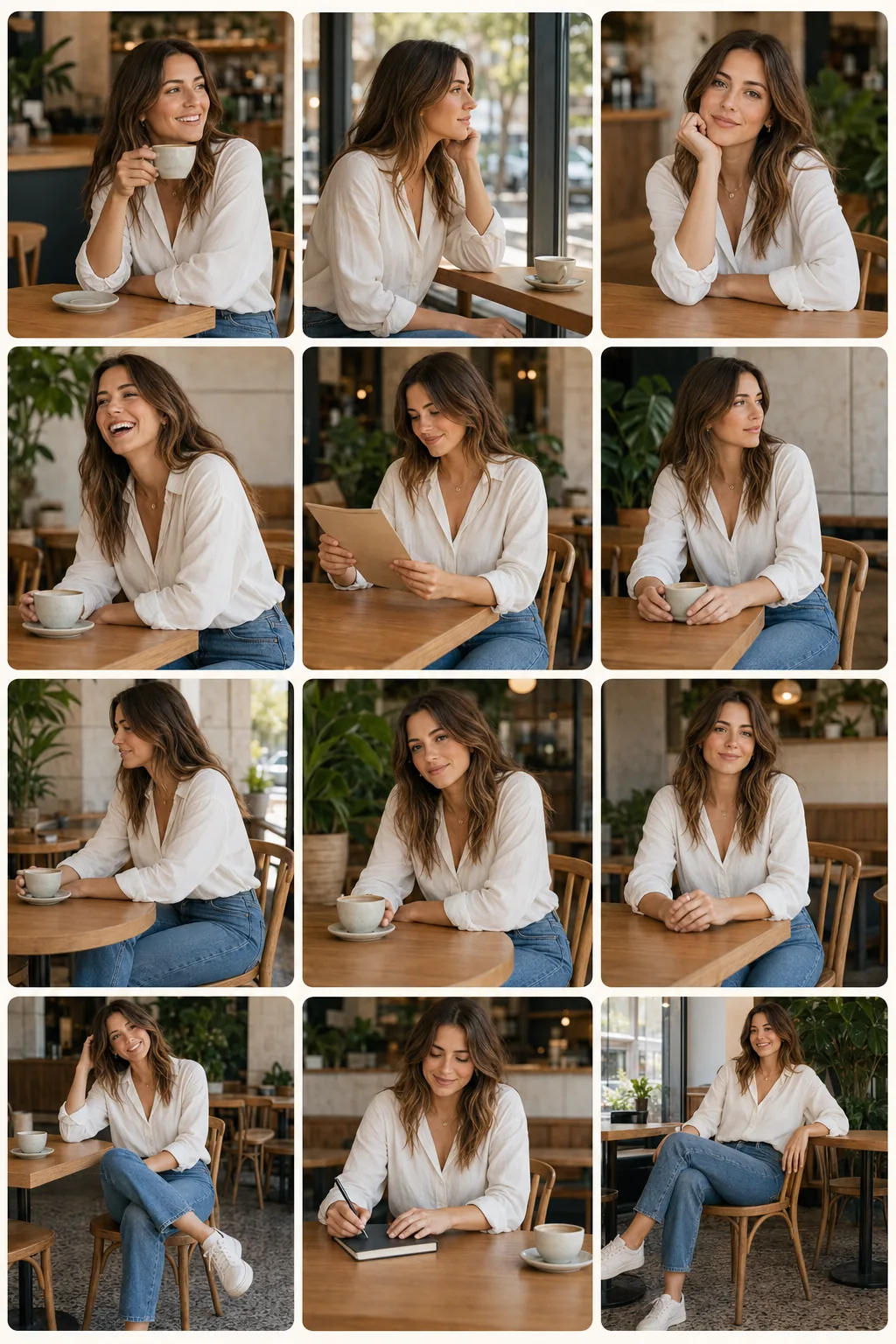 Sitting & Cafe Poses contact sheet